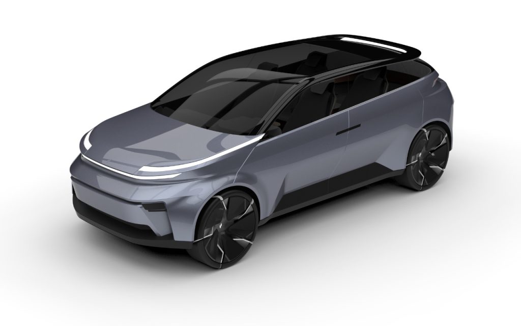 3D rendering of the Project Arrow electric vehicle